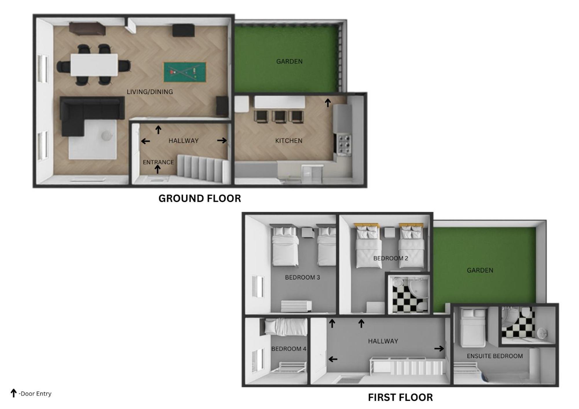 Modern 4 Bed House With Pool Table Homestay Stoke-on-Trent